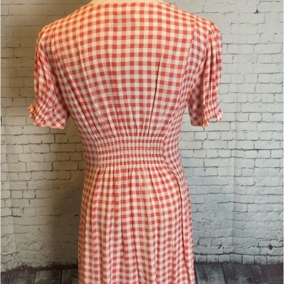 Urban Outfitters Red Plaid Smocked Mini Dress S Vacation Grunge Smocked 90’s Y2K - Picture 8 of 12